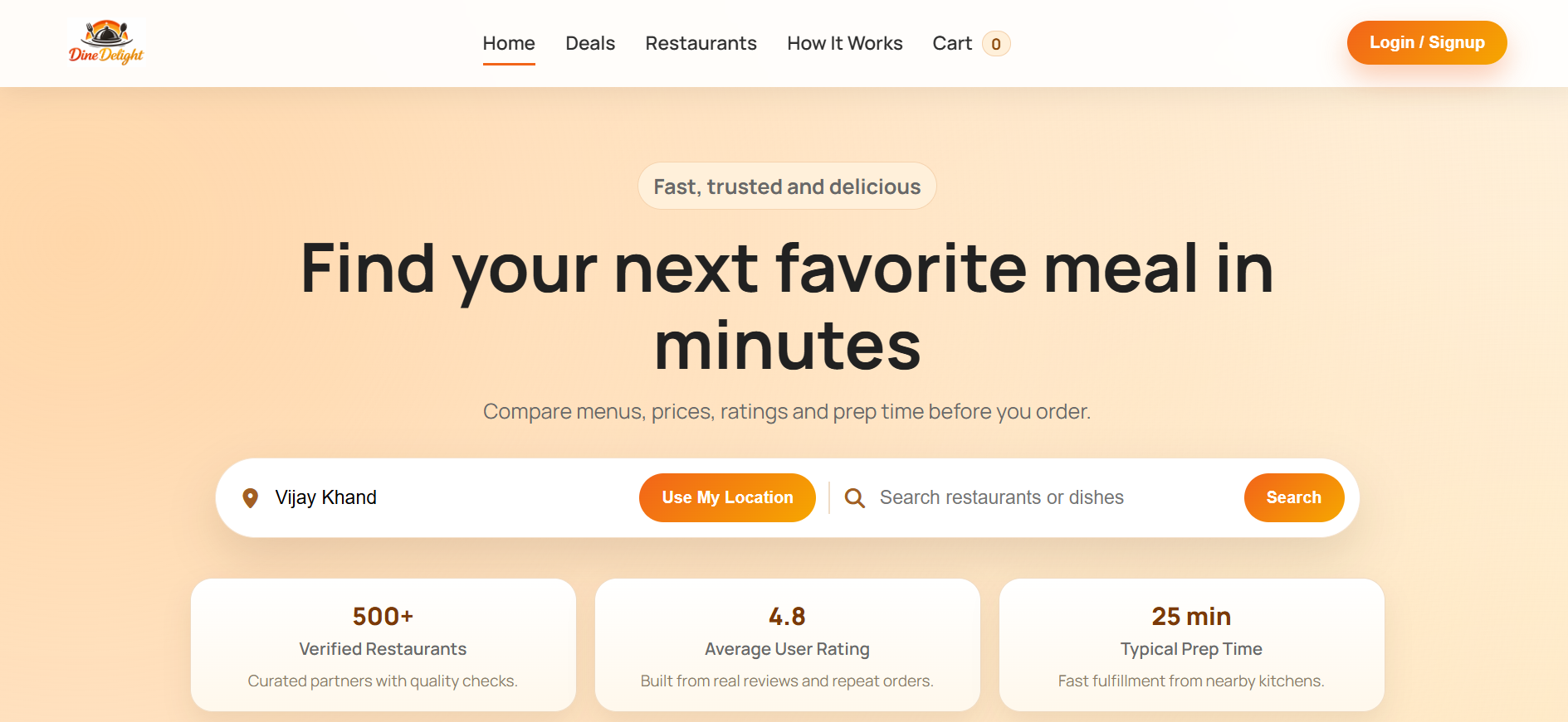 Food court platform project preview