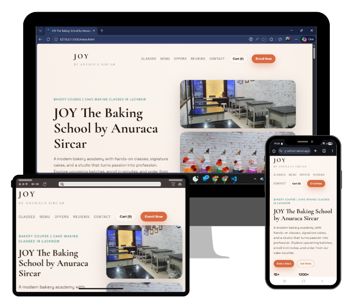 Bakery ecommerce website preview